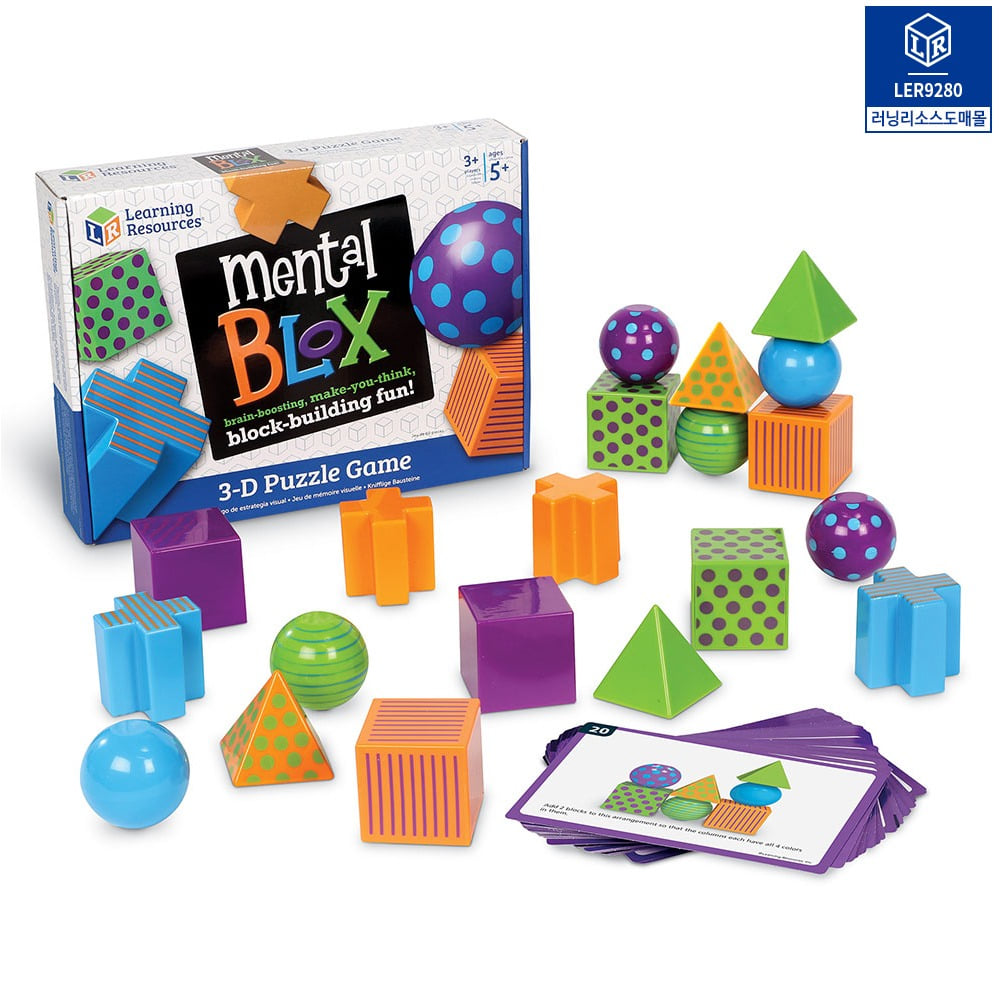 [가베가족] 멘탈 블록스 게임(기억력개발 블록쌓기게임) Mental Blox Game [LER9280] / 컬러 도형 쌓기