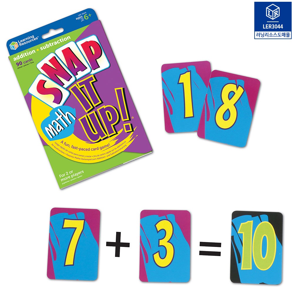 [가베가족] 덧셈 & 뺄셈 Snap It Up!? Card GamesㅡMath: Addition & Subtraction[LER3044] / 스냅 잇 업 카드 게임
