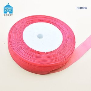 (몽스쿨)DS0066 오간디 리본 1.5cm 핑크 (45m)